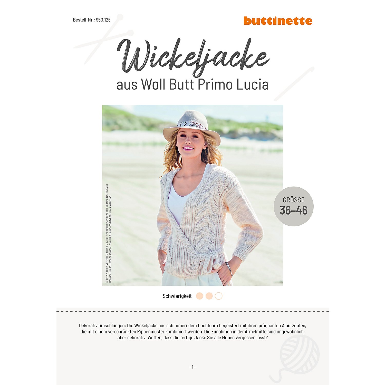 Strickanleitung – Wickeljacke aus Woll Butt Primo Lucia