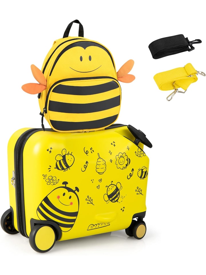 COSTWAY 2 tlg. Kinderkoffer Rucksack in Gelb günstig kaufen onesize