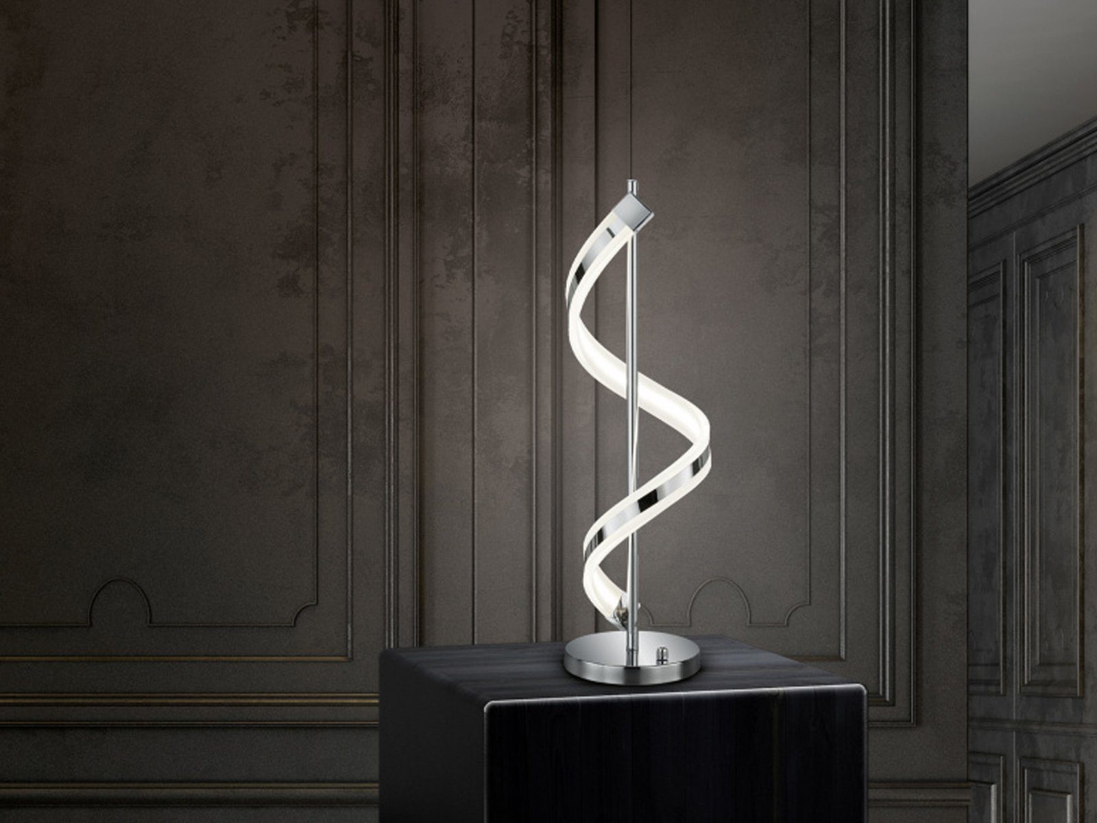 meineWunschleuchte LED Tischleuchte, Dimmer, LED fest integriert, Warmweiß, 2er Set groß-e ausgefallene Designer-lampen Spiral-lampe, Höhe 63cm