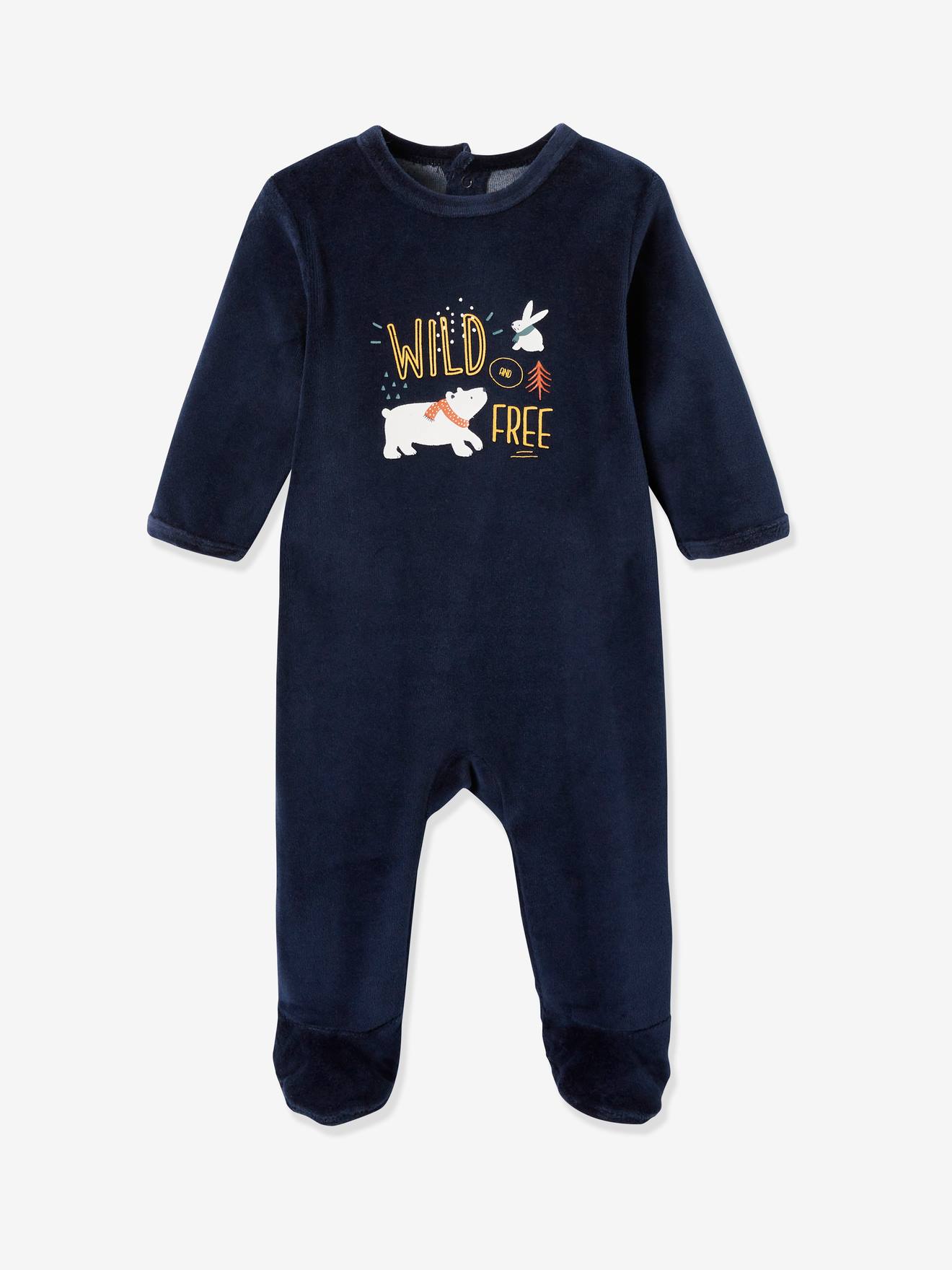 Lot de 2 pyjamas bébé en velours lot encre