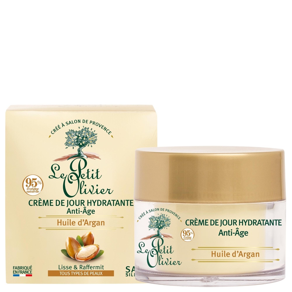 le petit olivier Crème de Jour Hydratante Anti-Âge Huiled'Argan Crème de Jour - Tous Types de Peaux
