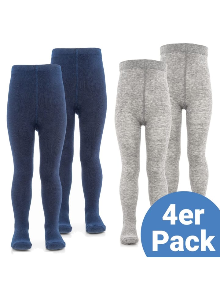 LaLoona Strumpfhose 4er Pack - Marine Grau-Melange - in blau,grau günstig kaufen
