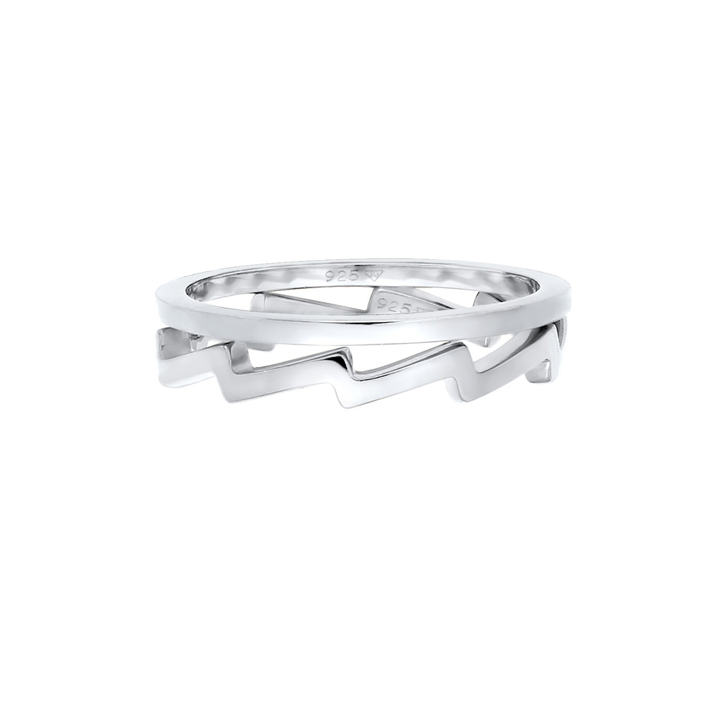 Elli Elli Bague Géo Look Basic Trend Blogger Ensemble Bague Femme - (925/1000) Argent Bague