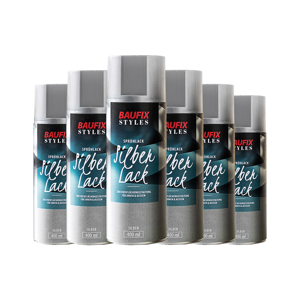 Baufix Styles Designlack, Silber Lack - 6er-Set