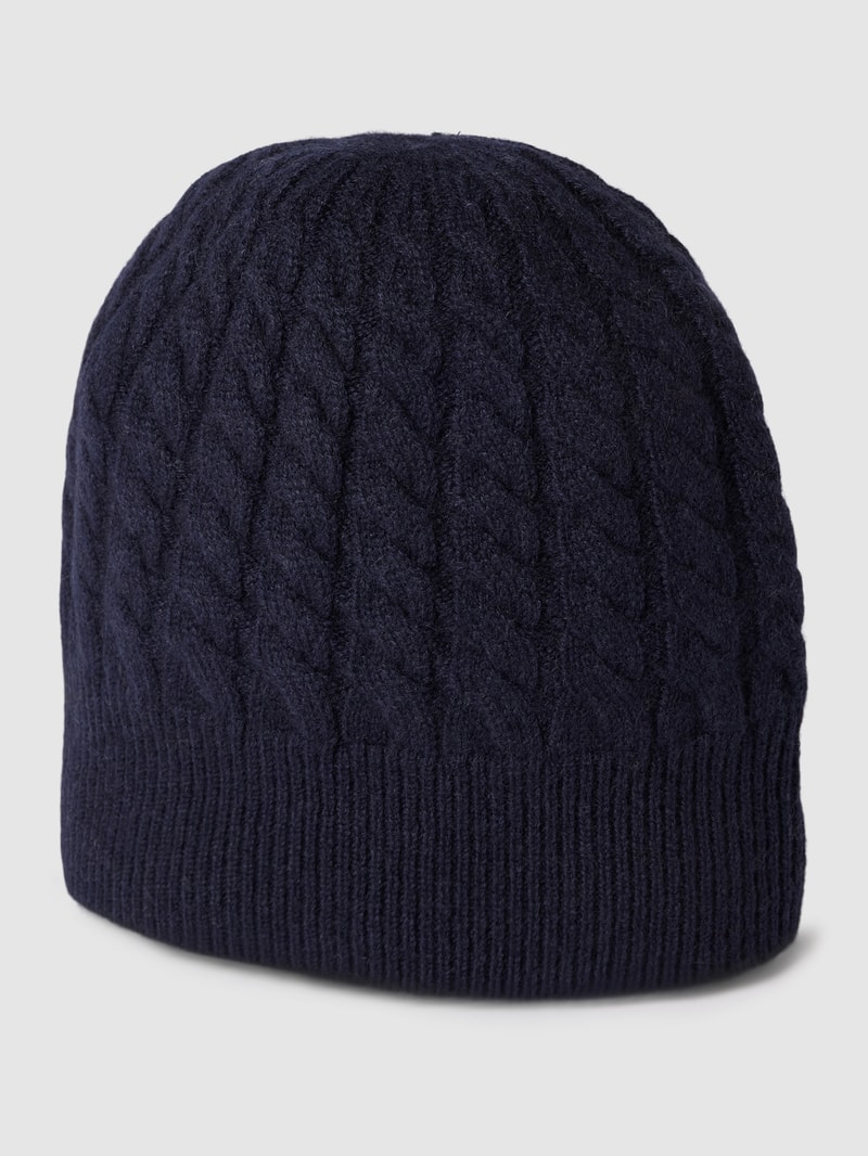 Strickmütze aus Kaschmir in dunkelblau