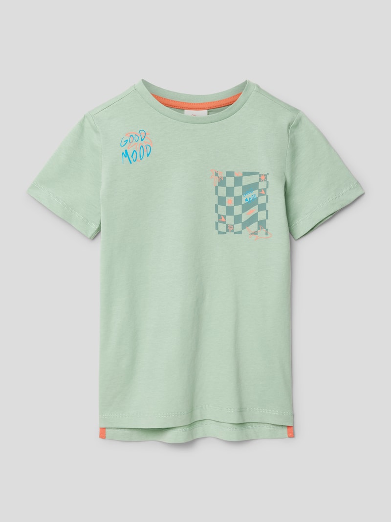 T-Shirt mit Motiv-Prints in lindgrün