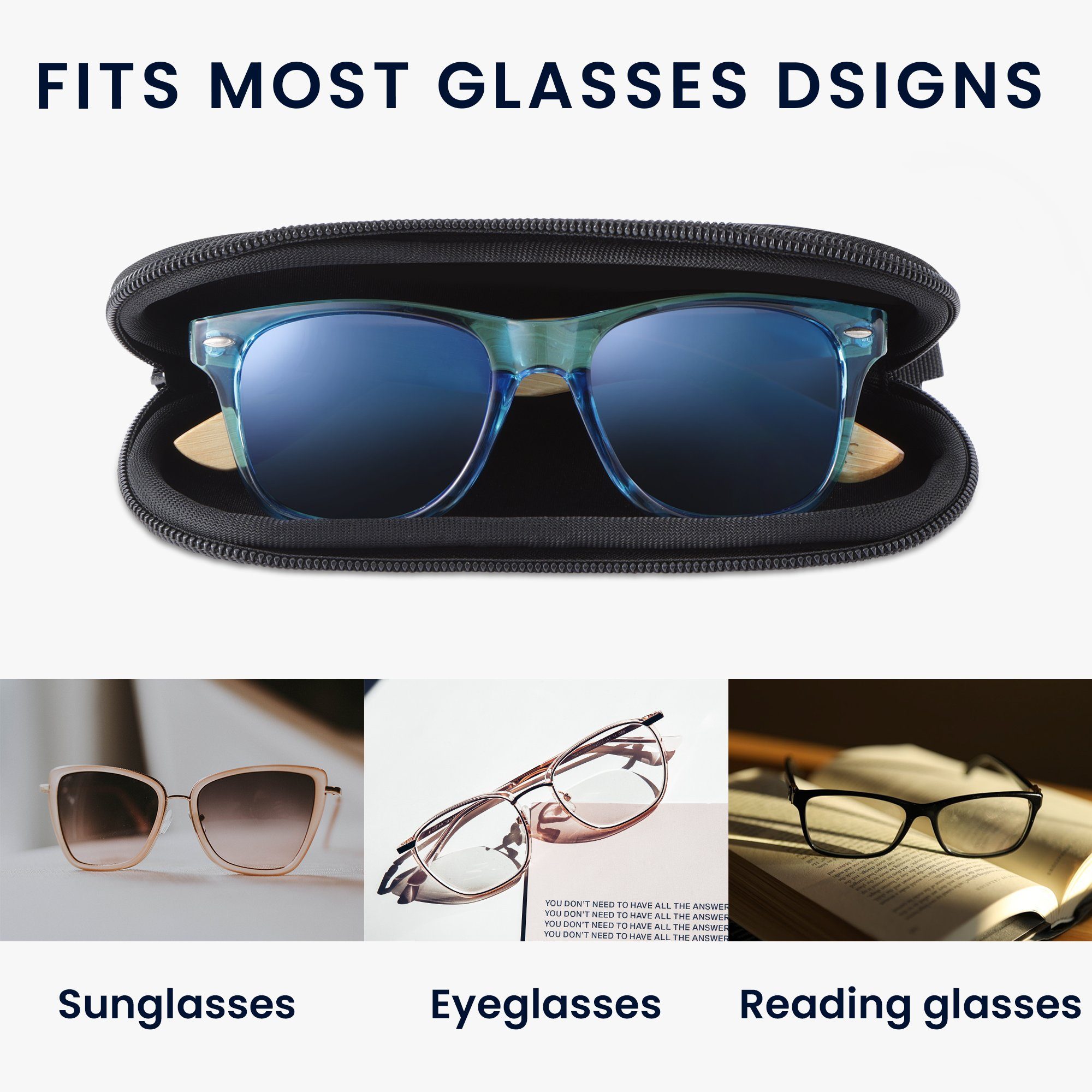 kwmobile Brillenetui Brillenetui aus Neopren - weiche Tasche für Brille oder Sonnenbrille, Etui Case mit Karabiner zum Anhängen