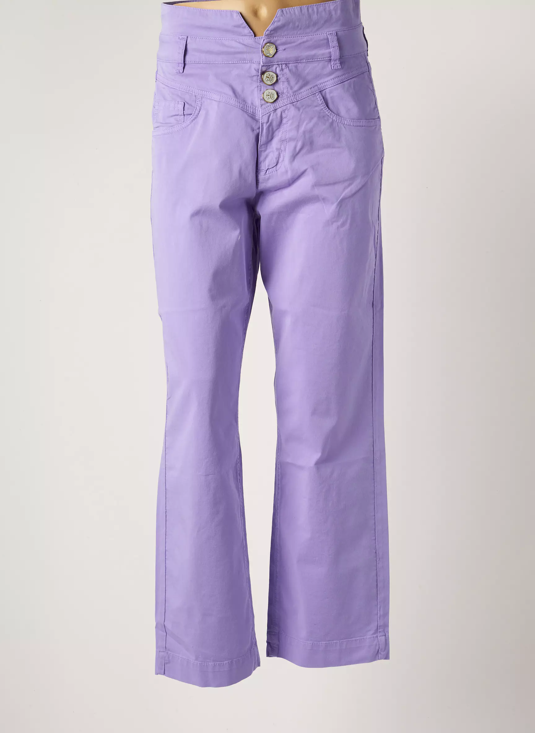 Elisa Cavaletti Pantalons Droits Femme couleur violet