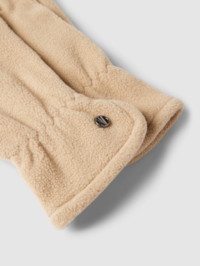 Handschuhe mit elastischem Einsatz in beige