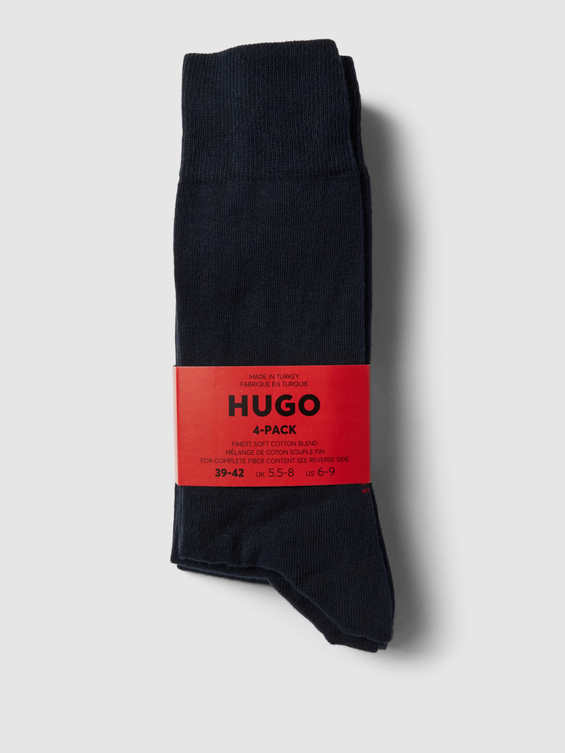 Socken mit gerippten Abschlüssen im 4er-Pack in dunkelblau