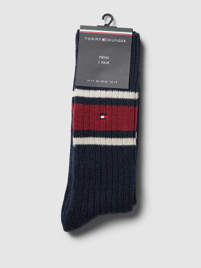 Socken mit Label-Stitching in dunkelblau
