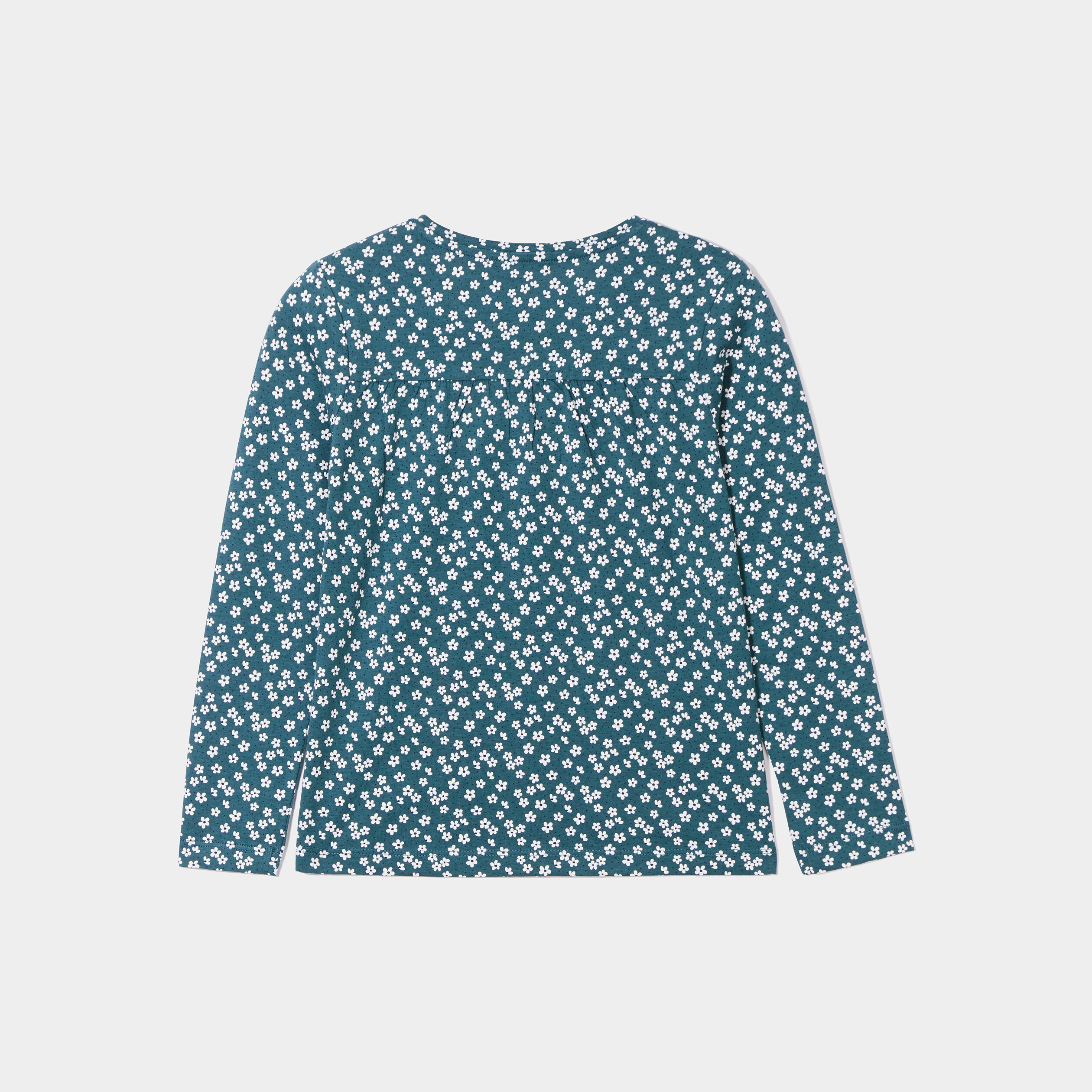 T-shirt oversize à fronces coton vert canard fille | La Halle