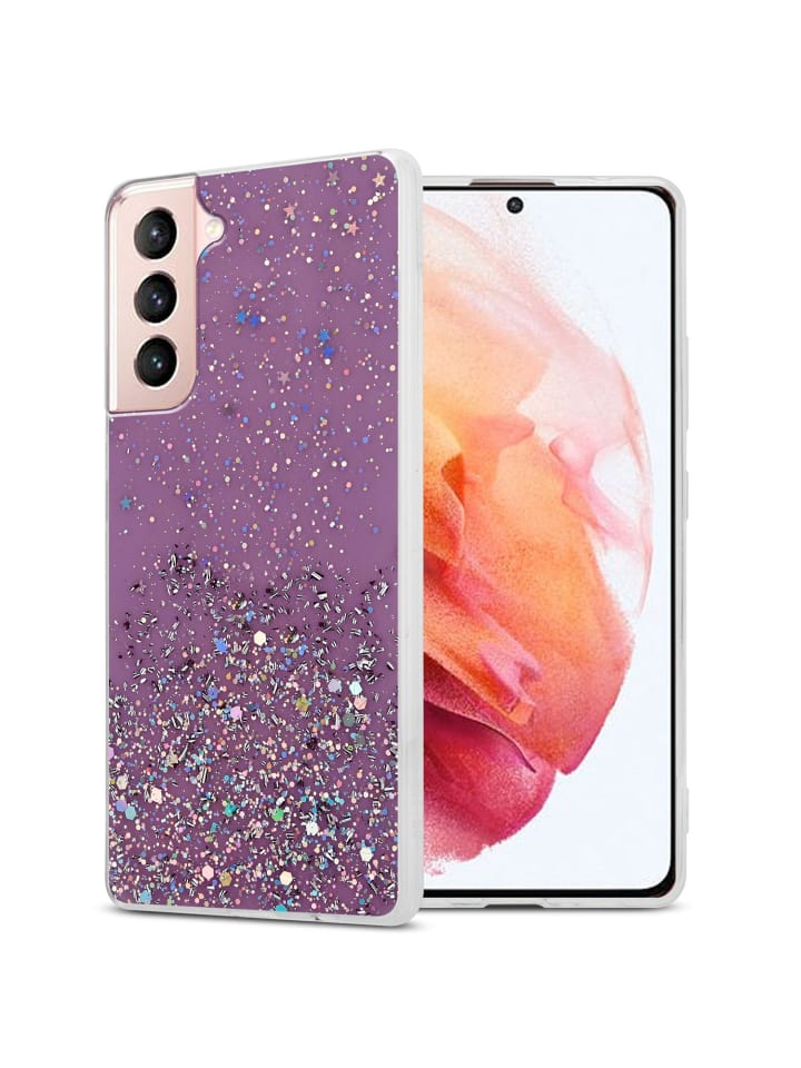 cadorabo Hülle für Samsung Galaxy S21 5G Glitter in Lila mit Glitter günstig kaufen onesize