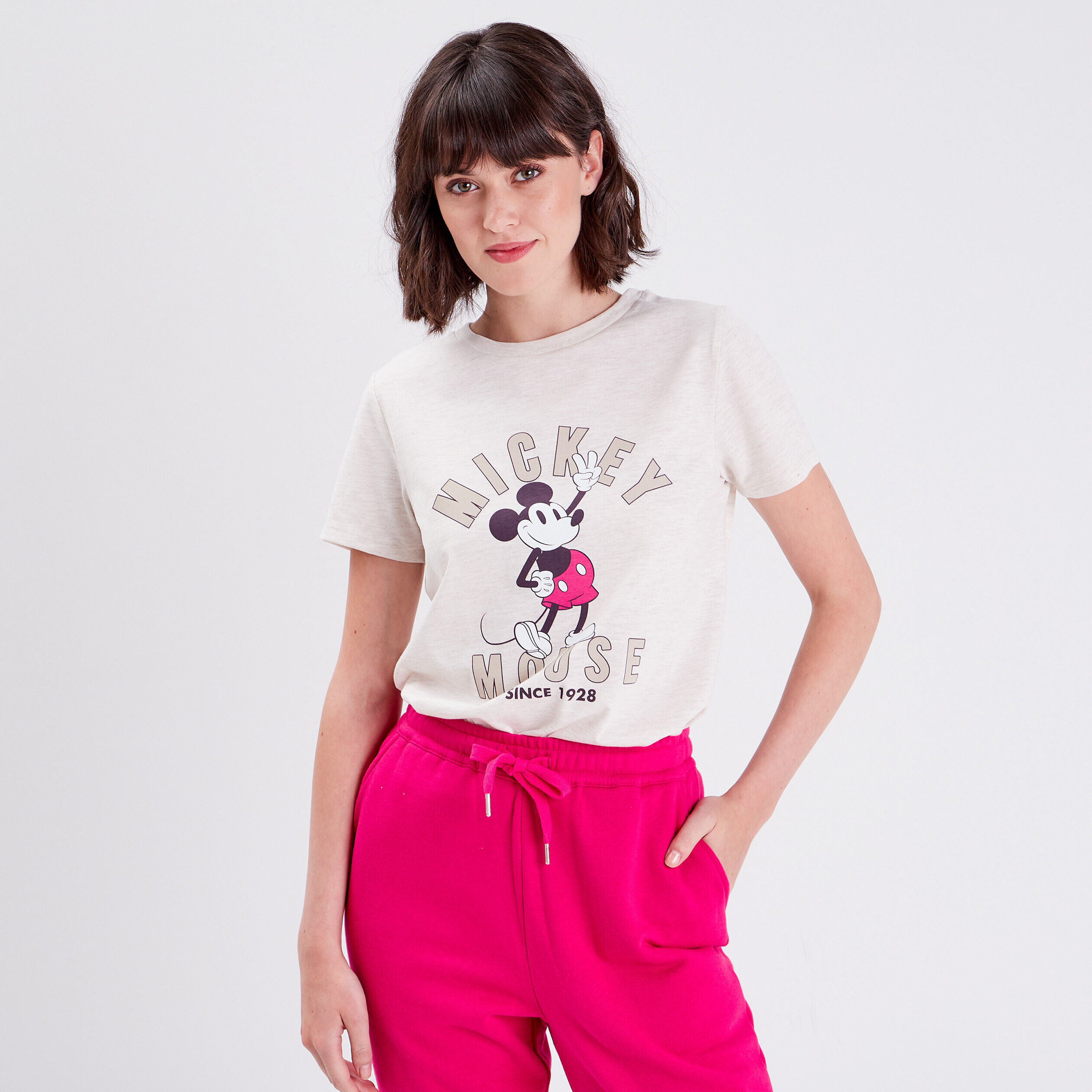 T-shirt manches courtes Mickey sable femme | Cache Cache