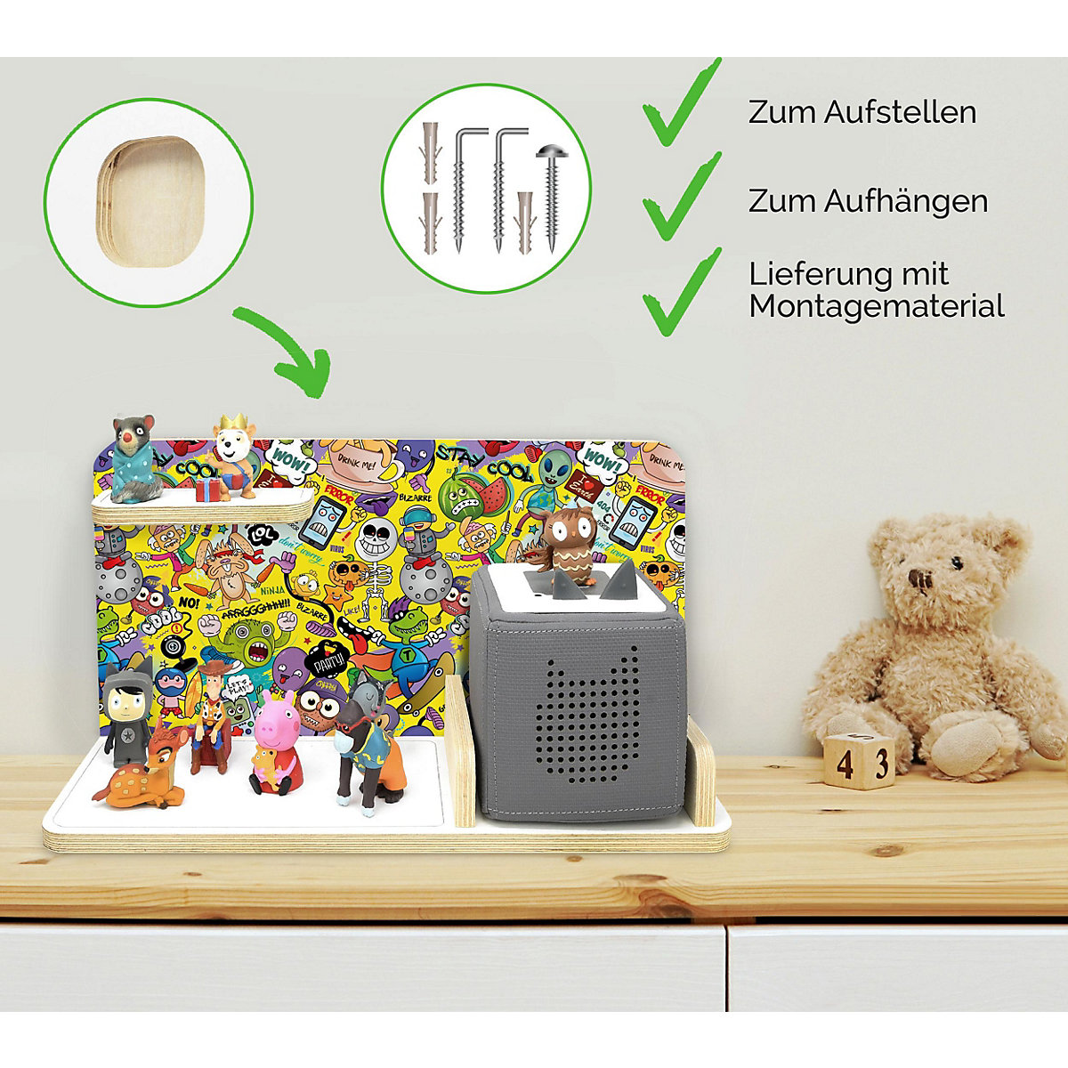 Regal für Musikbox Emoji, klein - geeignet für Toniebox