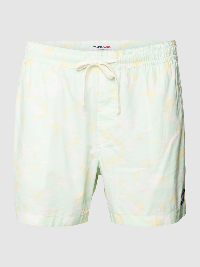 PLUS SIZE Sweatshorts aus Baumwolle mit Label-Patch in hellgelb