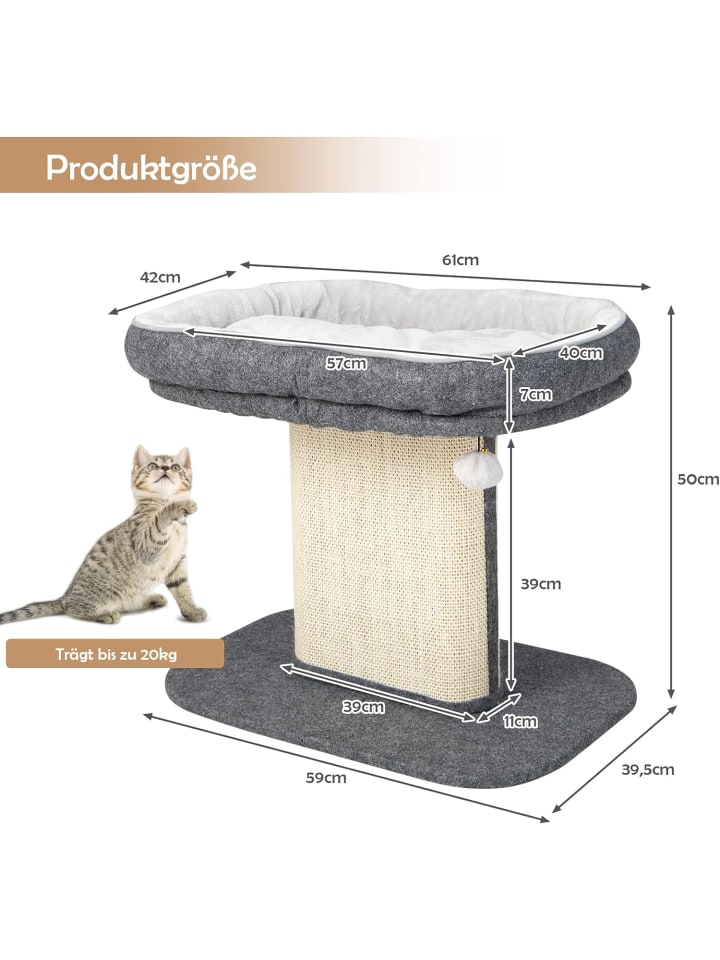 COSTWAY Katzenbaum 50cm in Grau günstig kaufen 50 cm