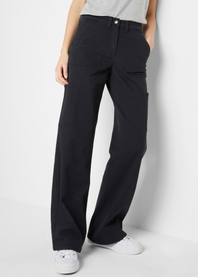 Weite Twillhose im Cargo-Look