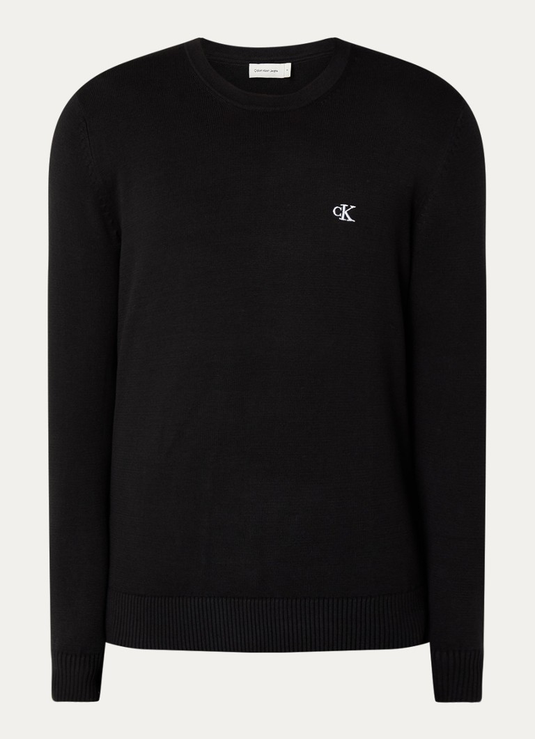 Calvin Klein Fine-knit pullover with logo embroidery