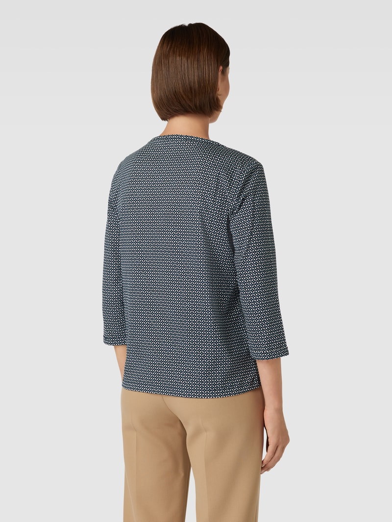 Blusenshirt mit Allover-Muster in marineblau