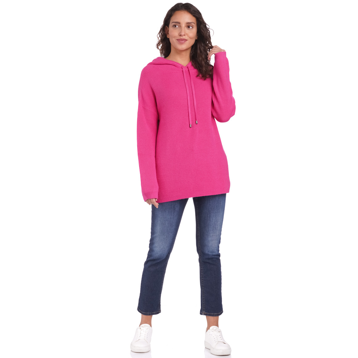 Damen Strickpullover mit Kapuze