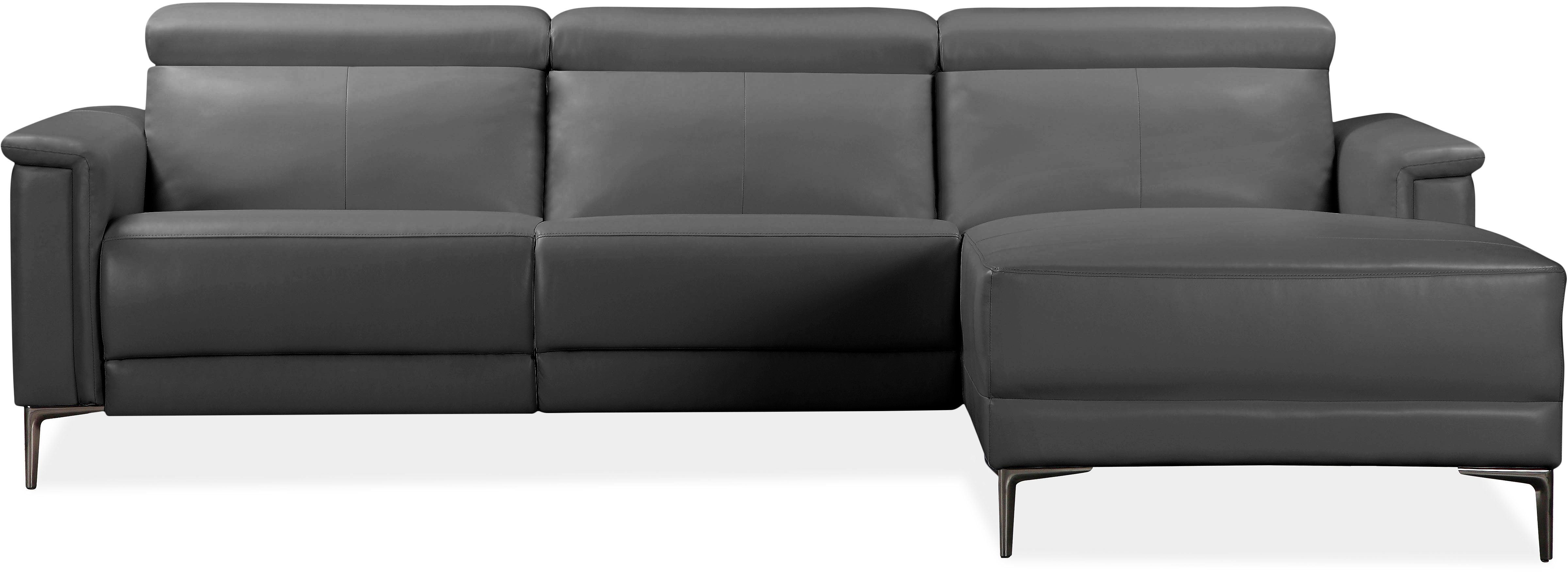 Places of Style Ecksofa Lund mit Recamiere in Echtleder, Kunstleder, Webstoff, mit man. o. elektr. Relaxfunktion und USB/ Kopfteilverstellg