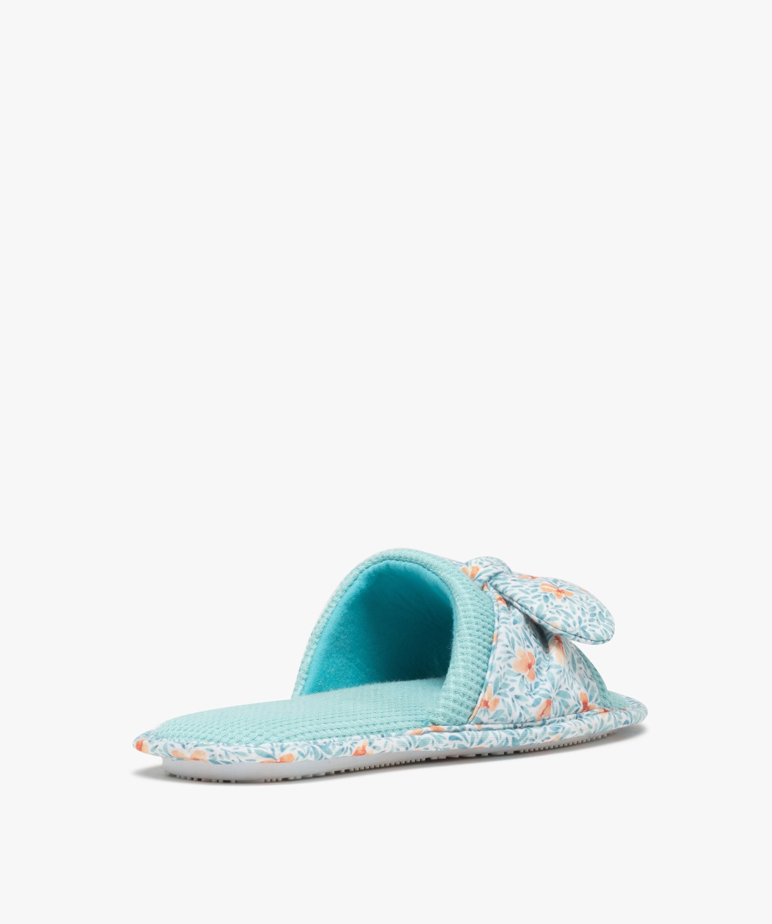 Chaussons femme en jersey imprimé avec sac assorti bleu | GEMO