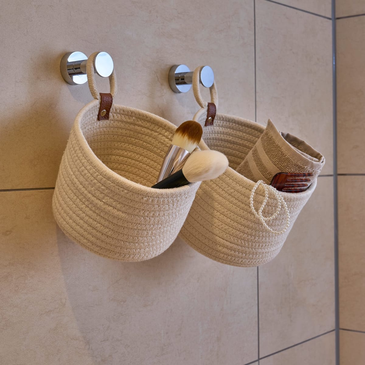 Korb zum Hängen, creme (18x13cm), 1 St