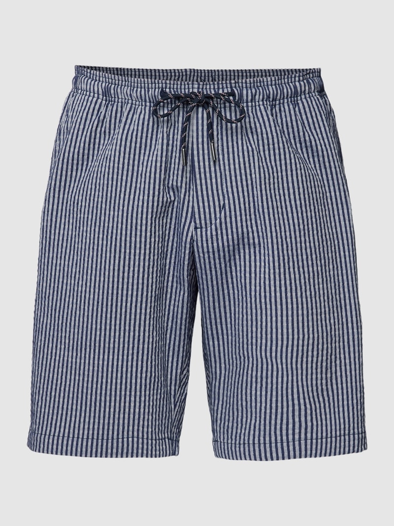 Shorts mit Streifenmuster Modell 'HARLEM' in marineblau
