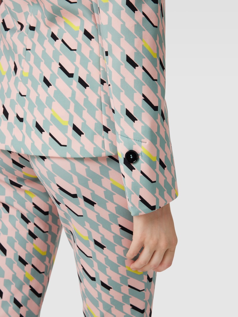 Blazer mit Allover-Muster in petrol