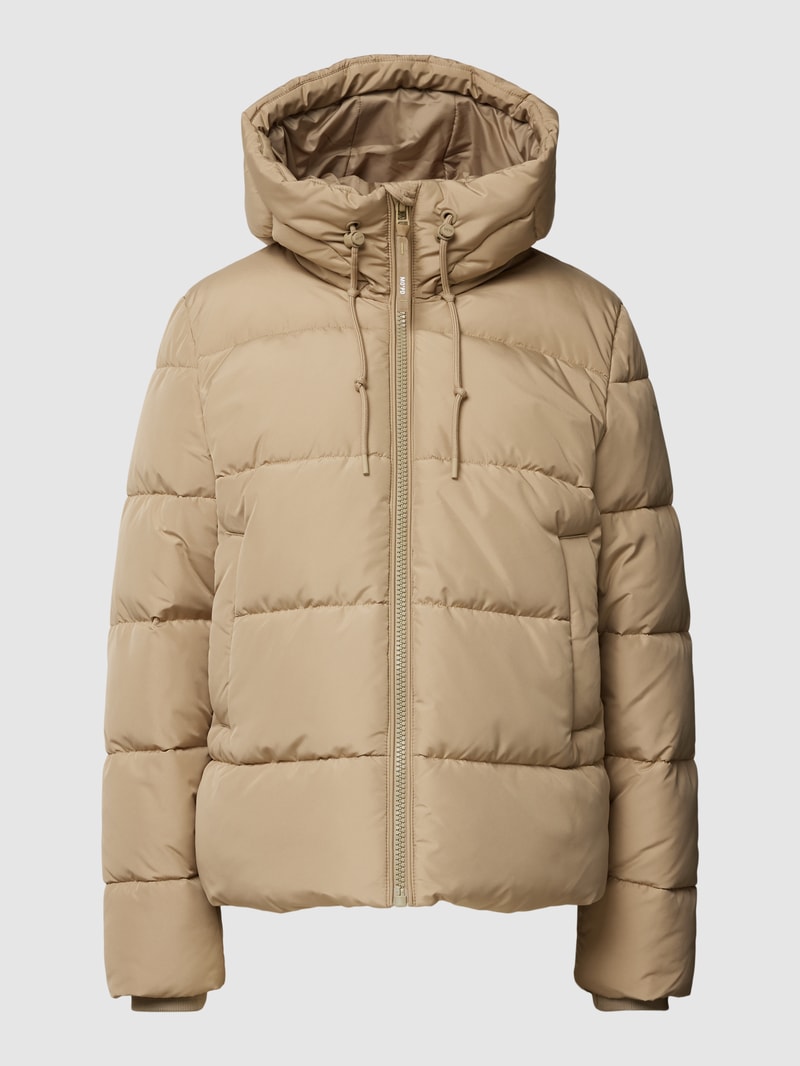 Steppjacke mit Kapuze in beige