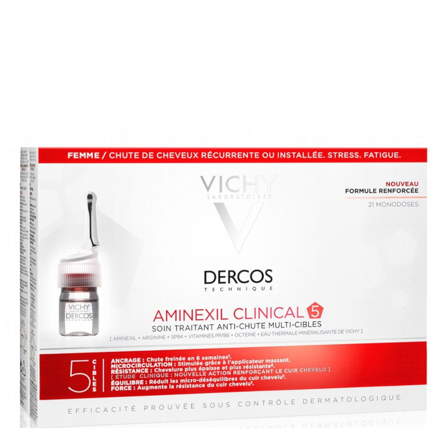 Vichy Dercos Technique Femme Soin Traitant Anti-Chute Global 21x6 ml