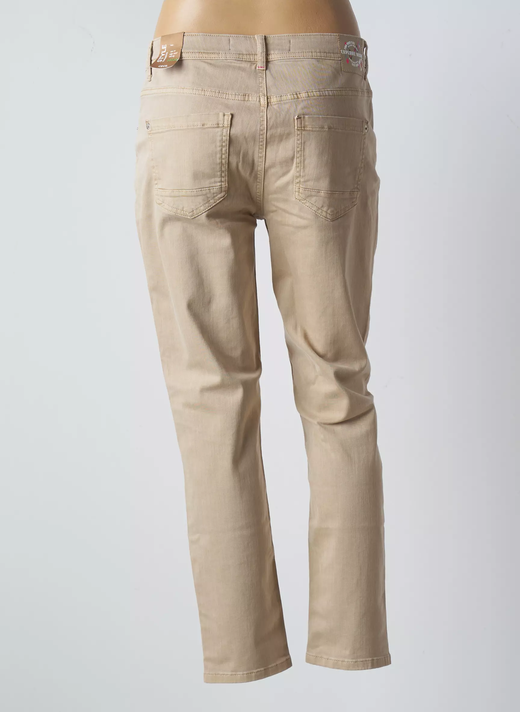 Cecil Pantalons Slim Femme couleur beige