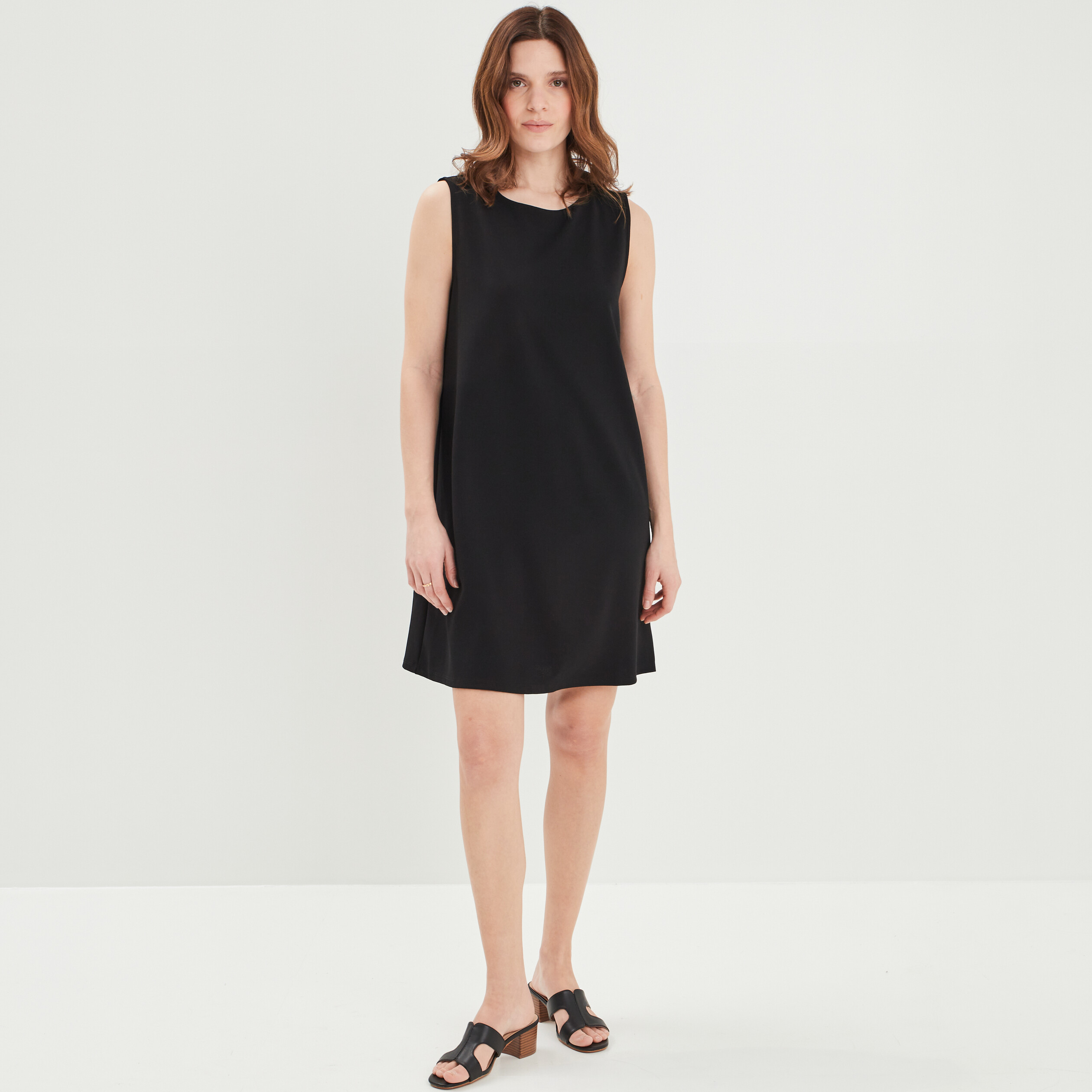 Robe droite sans manches noir femme | La Halle