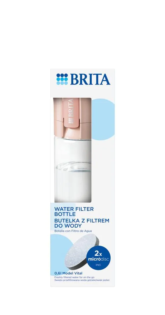 Brita Vital Pastel Peach - Buteliukas su filtru 1 vnt.