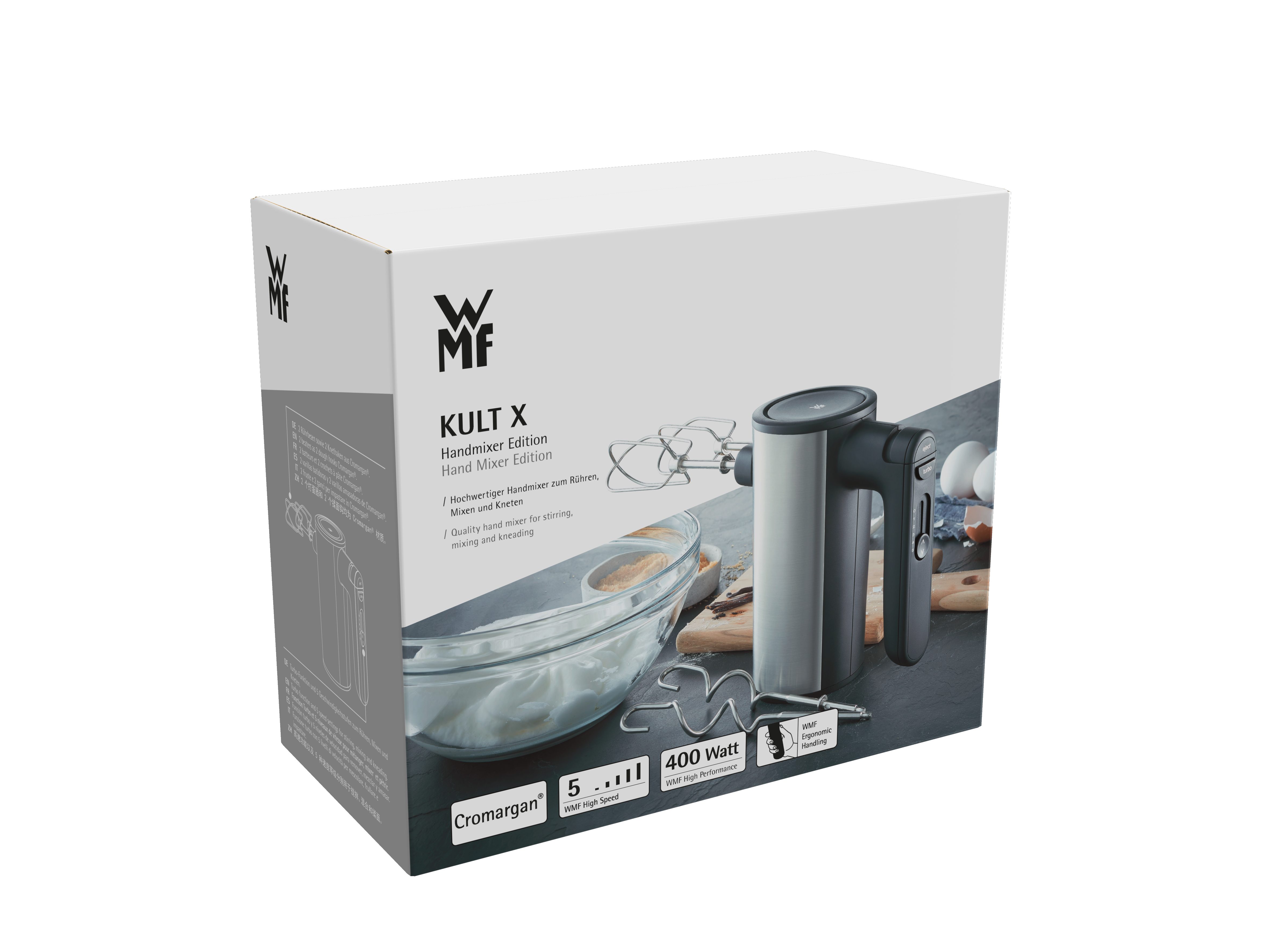 WMF Handmixer KULT X, 400 W, 5 Geschwindigkeitsstufen, Turbo-Funktion für maximale Leistung