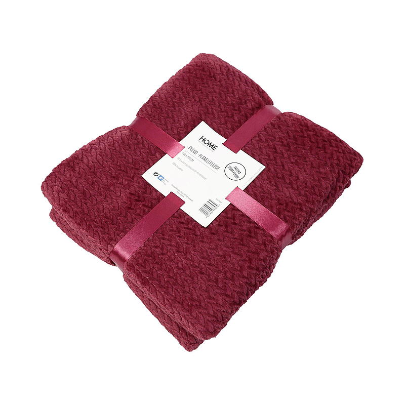 Home Pledd 150x200 cm flanellfleece rød melert