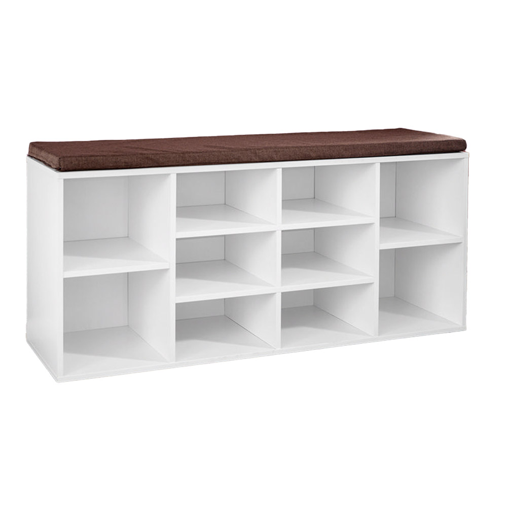 Kesper Universal-/ Schuhschrank mit Sitzkissen und Schublade, Weiß