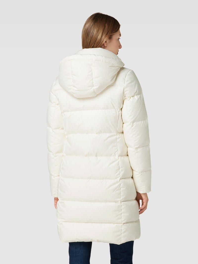Daunenmantel mit Kapuze mit Tunnelzug in offwhite