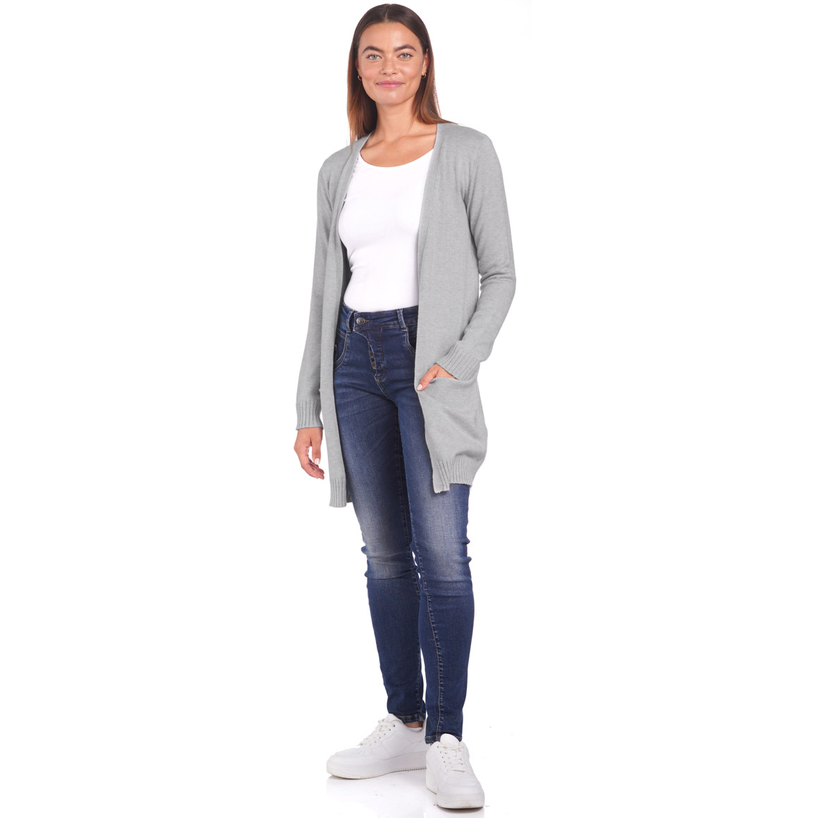 Damen Strickjacke mit zwei Einschubtaschen