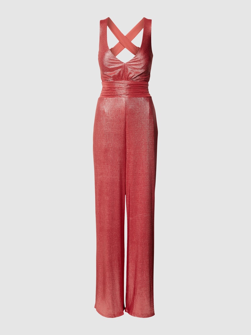 Jumpsuit mit Glanz-Effekt in terrakotta