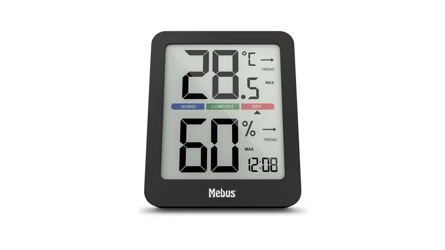 Mebus Digitales Thermo-/ Hygrometer schwarz