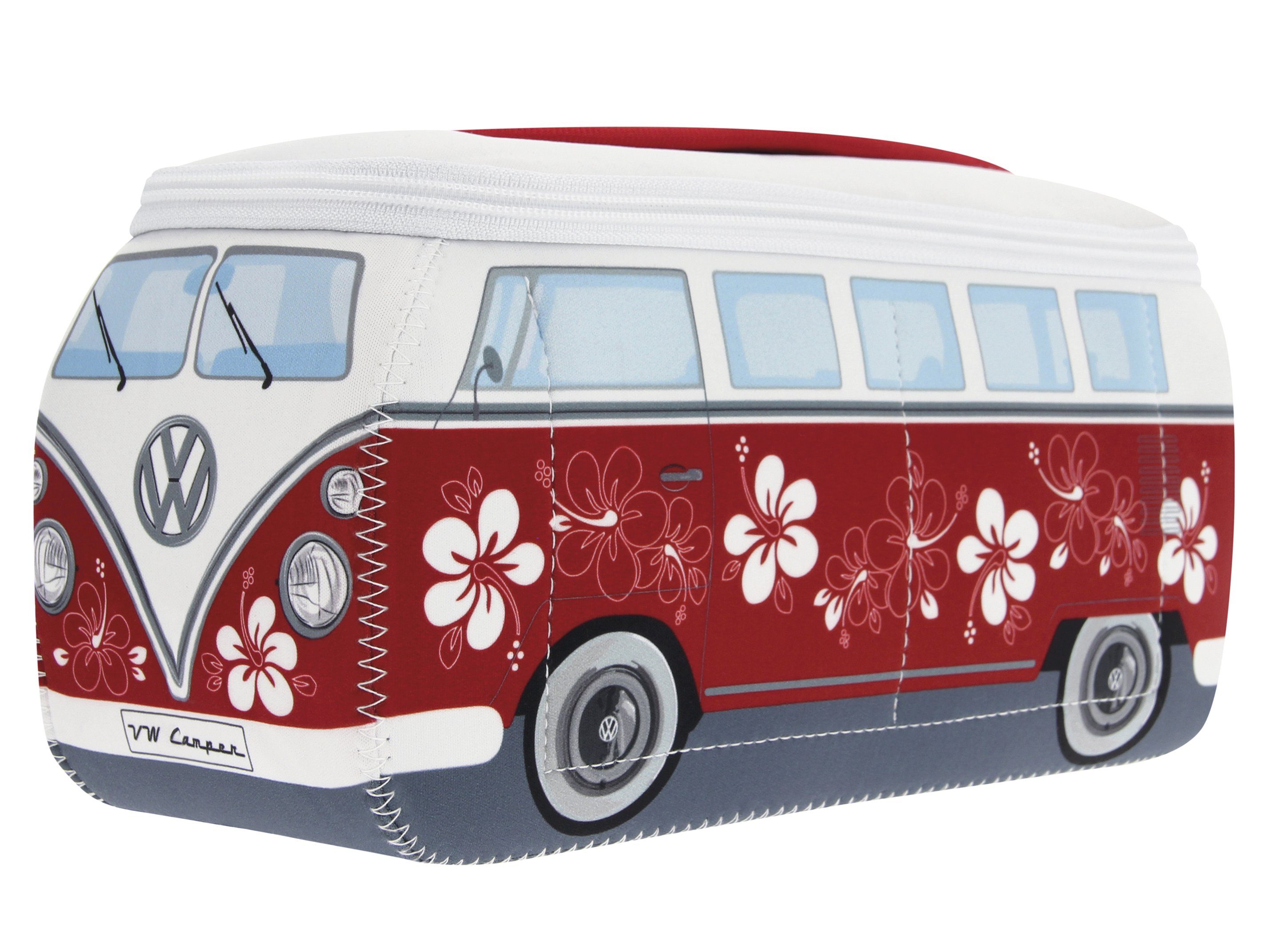 VW Collection by BRISA Kulturbeutel Volkswagen Neopren Schminktasche, Reisebeutel, funktionale Kosmetiktasche im T1 Bulli Bus Design, 23x11x8 cm
