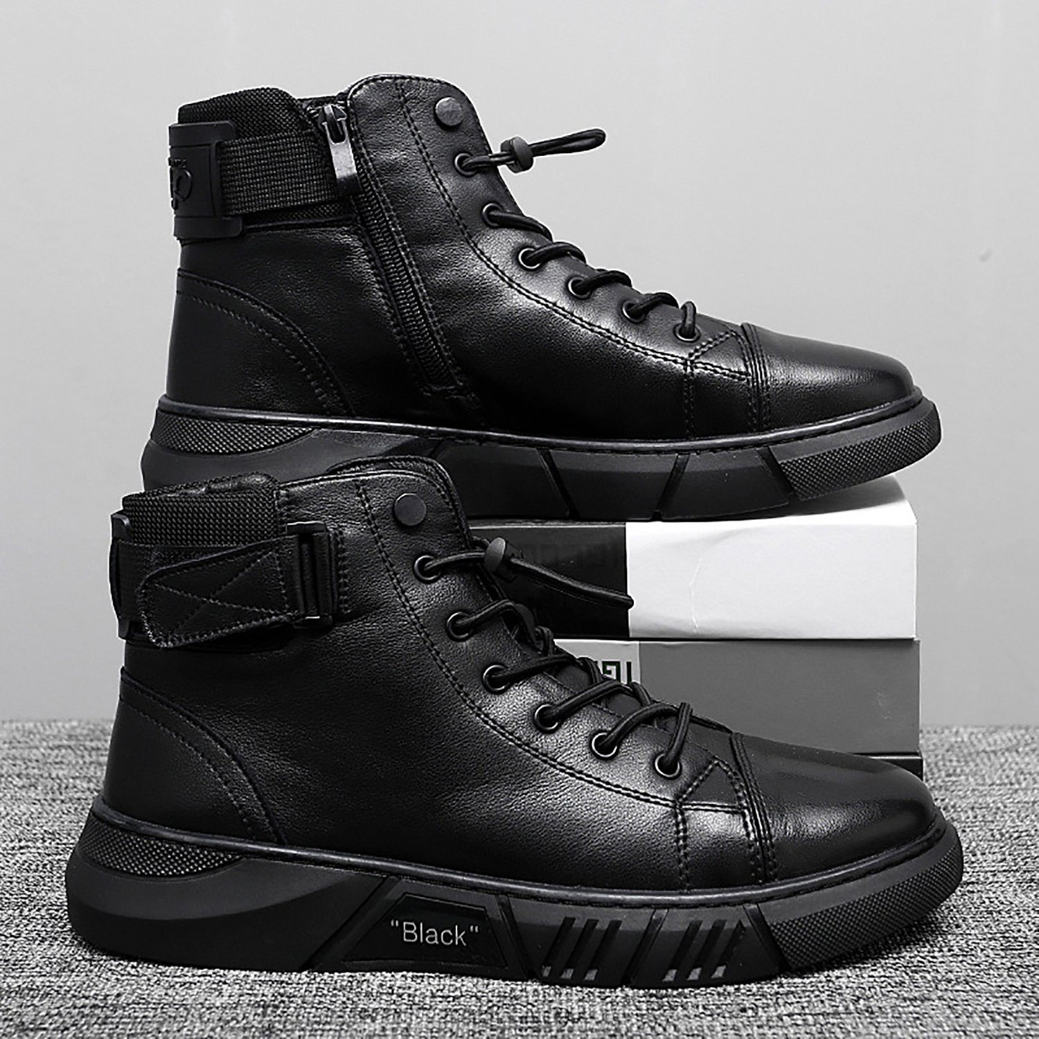 Daisred Schnürstiefel Herren Warm Gefüttert Winterboots chukkastiefel Stiefel