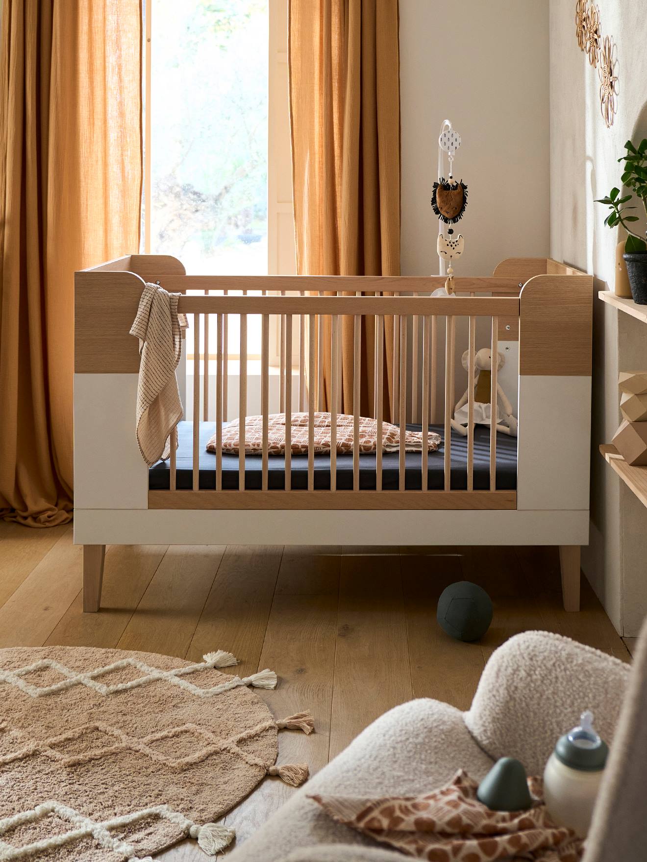 Vertbaudet Mitwachsendes Babybett MOKA - weiß/natur
