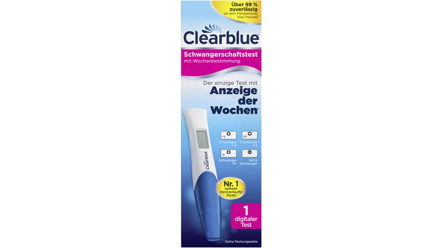 Clearblue Schwangerschaftstest Anzeige der Wochen DIGITAL