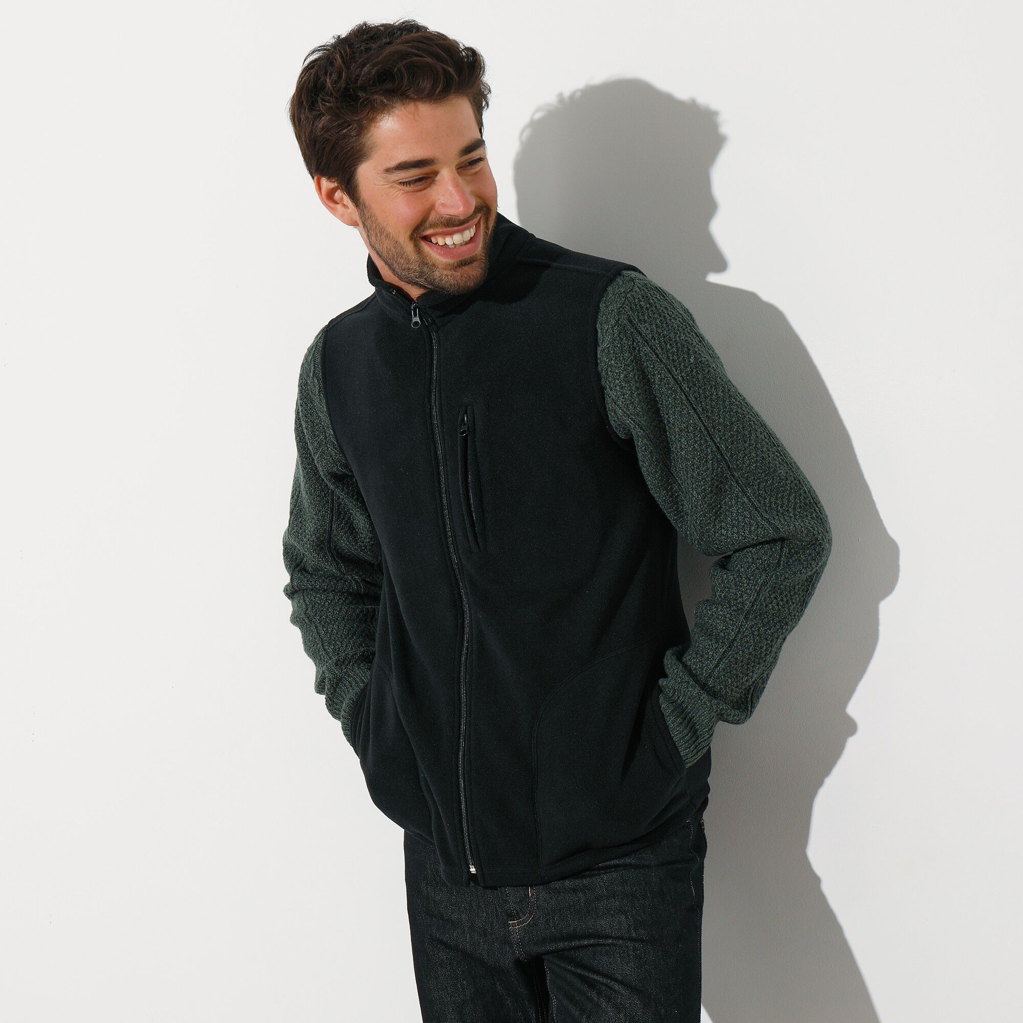 Blouson zippé maille micropolaire sans manches