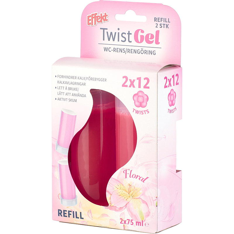 Effekt WC rens Twist gel 2 stk refill floral Effekt