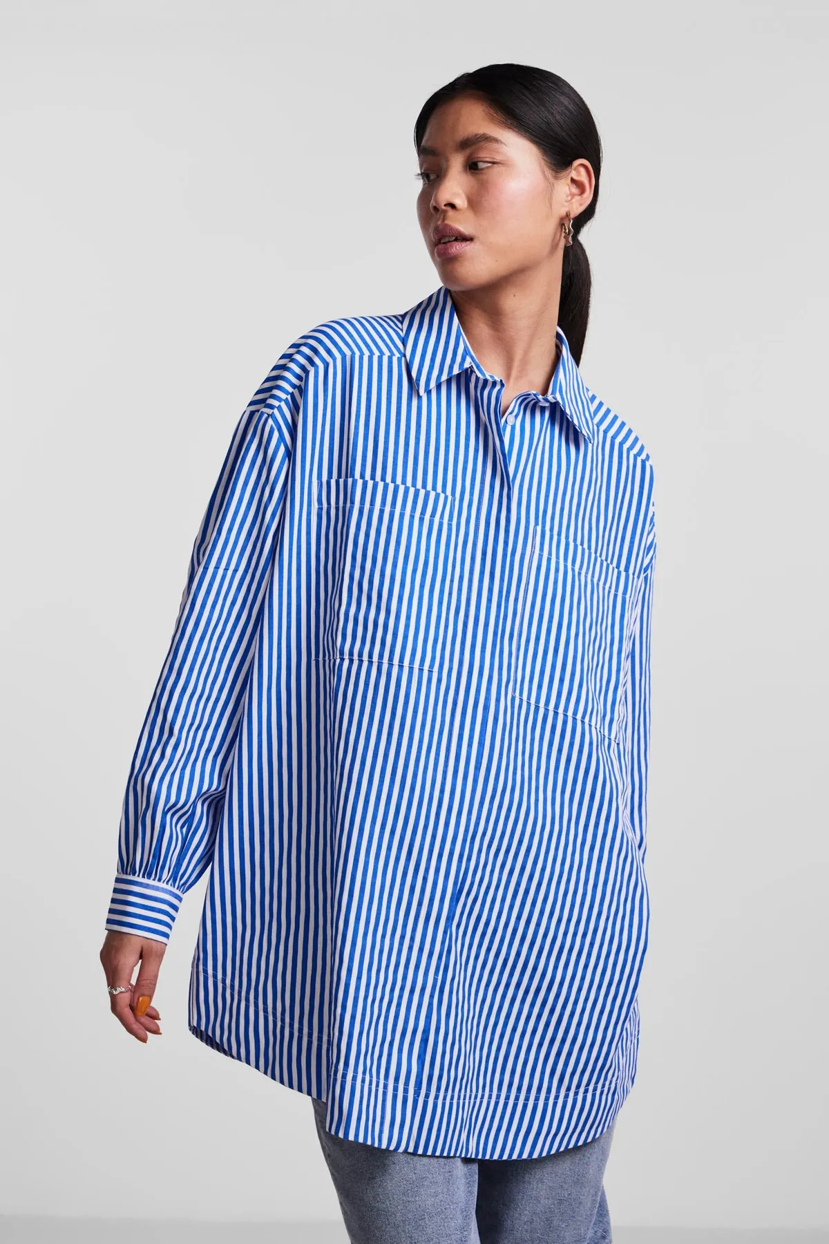 PIECES  Hemd - Weiß - Oversized