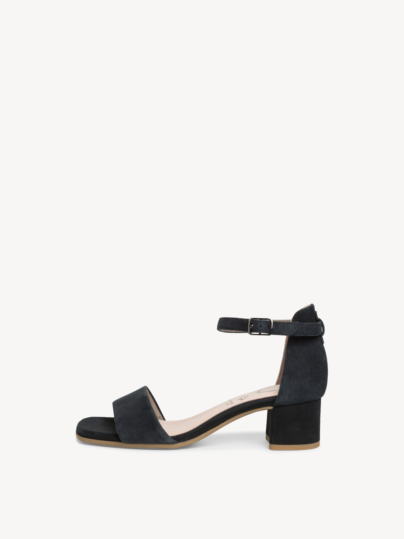 Sandale à talon en cuir - bleu